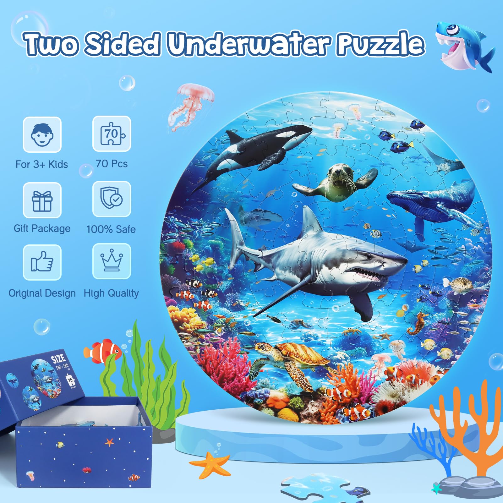 DIGOBAY colorful ocean scene pieces promote visual learning during play