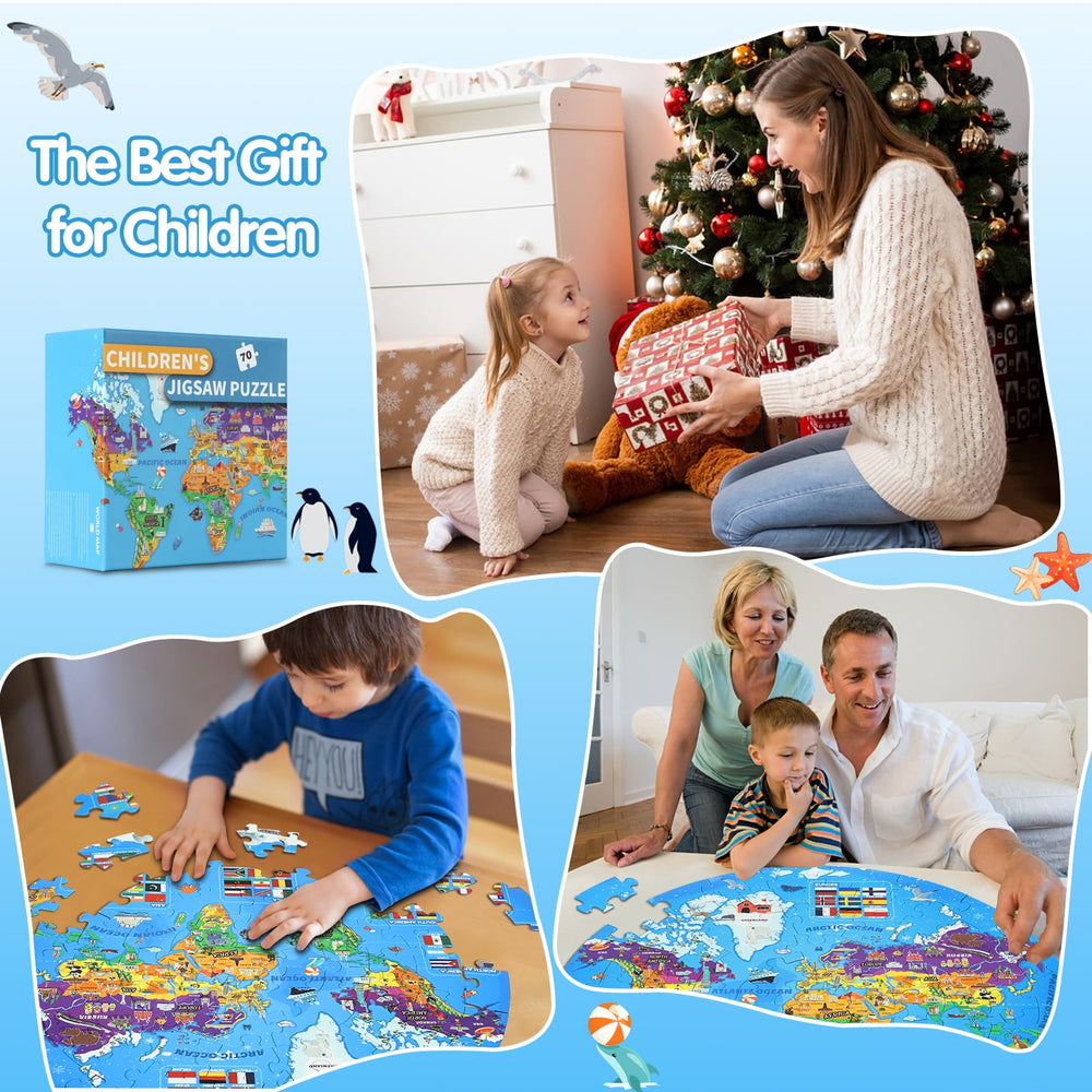 DIGOBAY glow world map puzzle family activity fosters collaborative learning