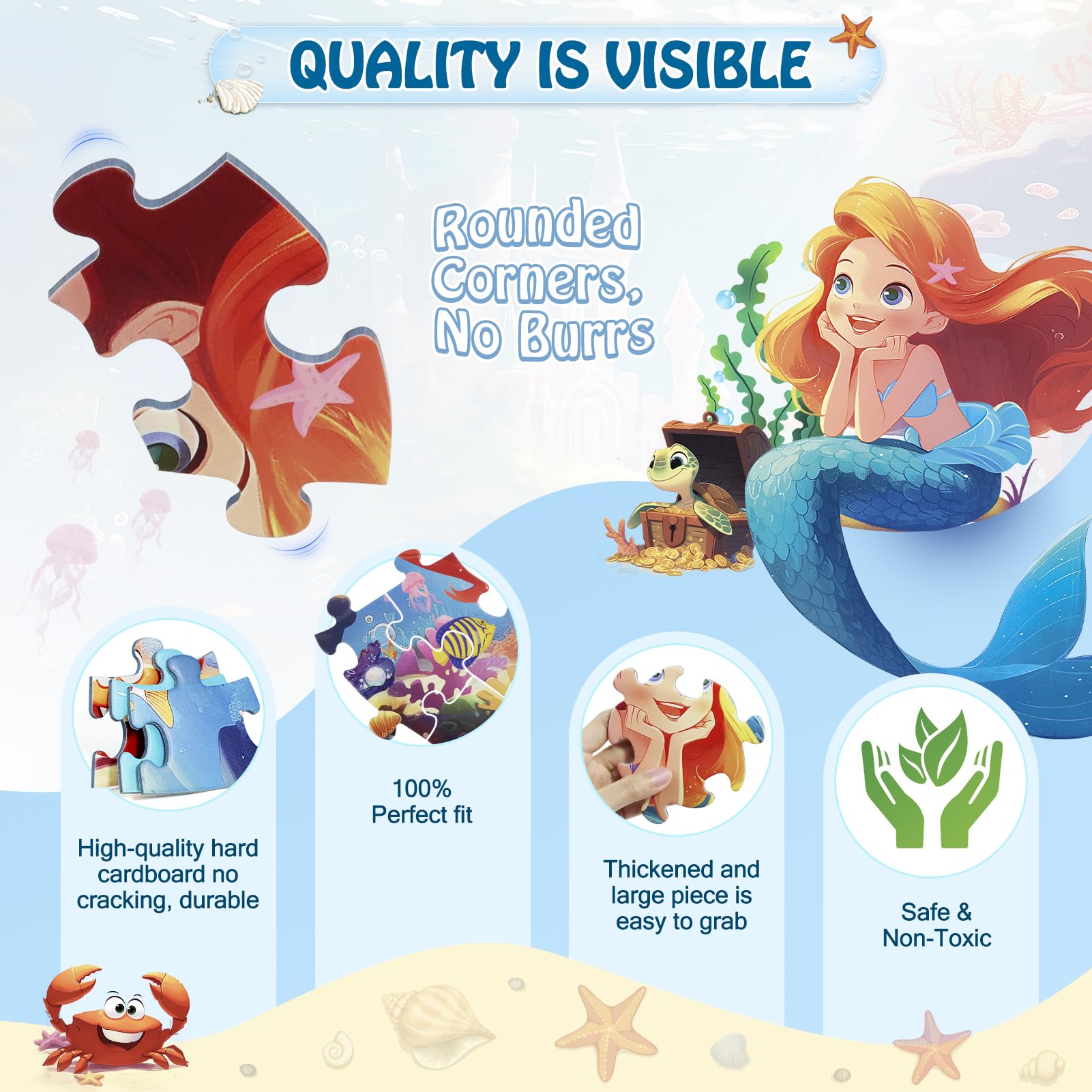 DIGOBAY mermaid underwater base scene puzzle image for imaginative play