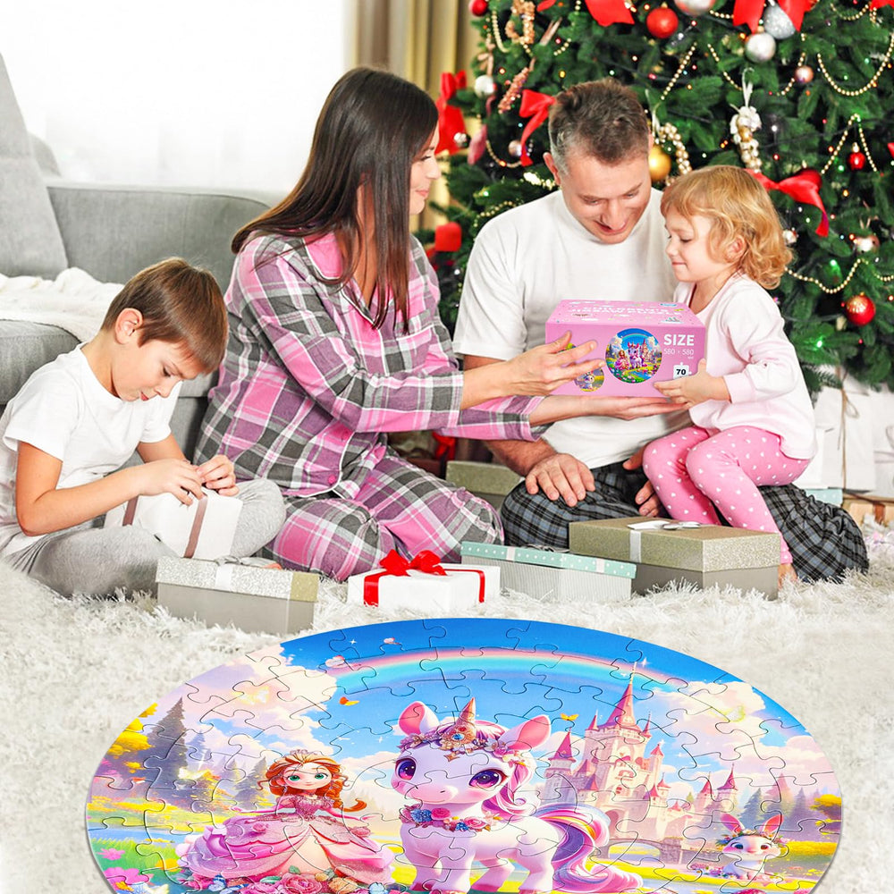 DIGOBAY circular frame puzzle creates dreamy playtime with princess and unicorn theme