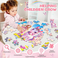 DIGOBAY unicorn princess puzzle design supports concentration and fine motor development