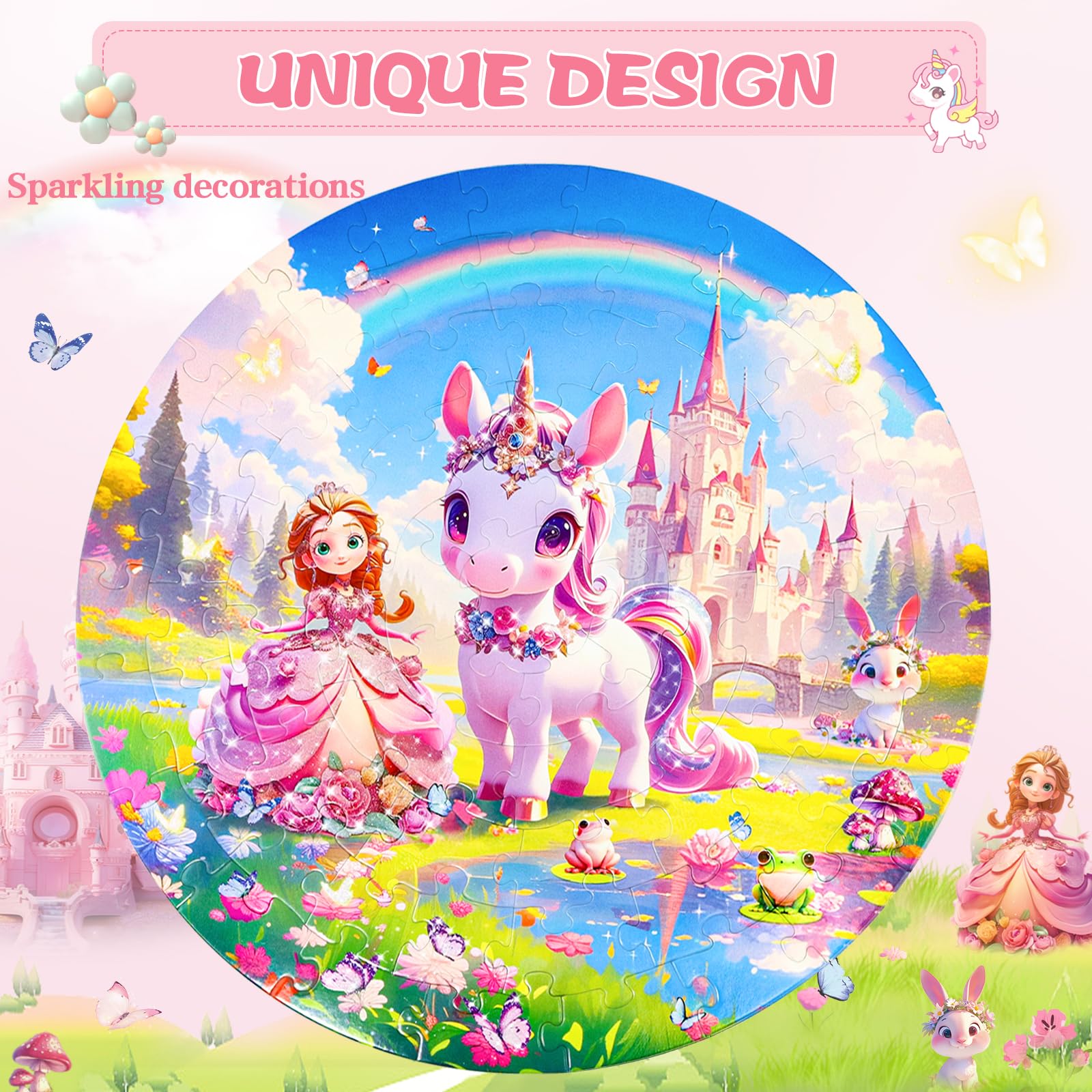 DIGOBAY unicorn princess puzzle sparkling elements increase visual appeal and engagement
