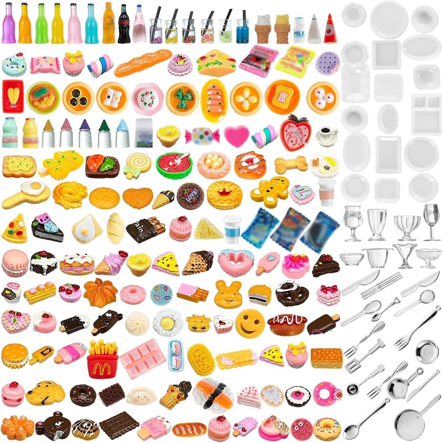 Diinokiy dollhouse mini food bottles enhance realistic dining scenes for play