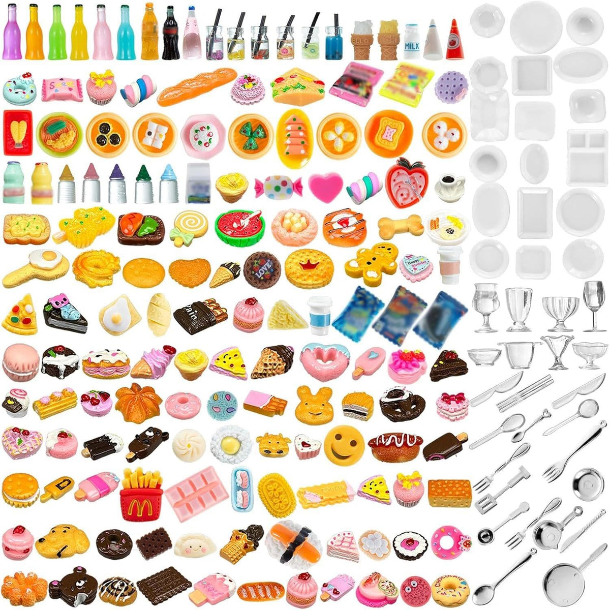 Diinokiy dollhouse mini food bottles enhance realistic dining scenes for play