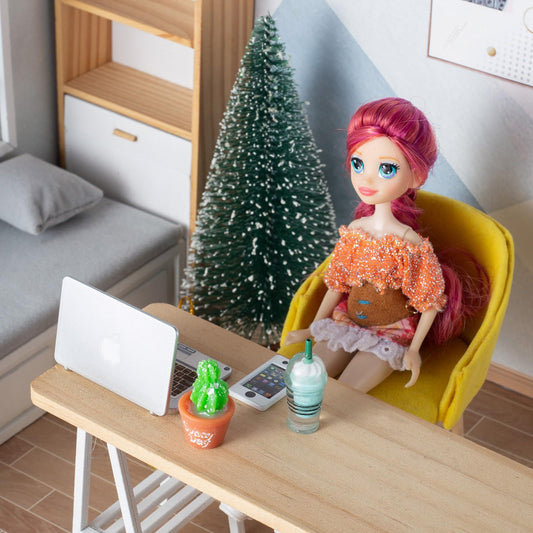 Diinokiy dollhouse tablet with slim screen for modern mini setups