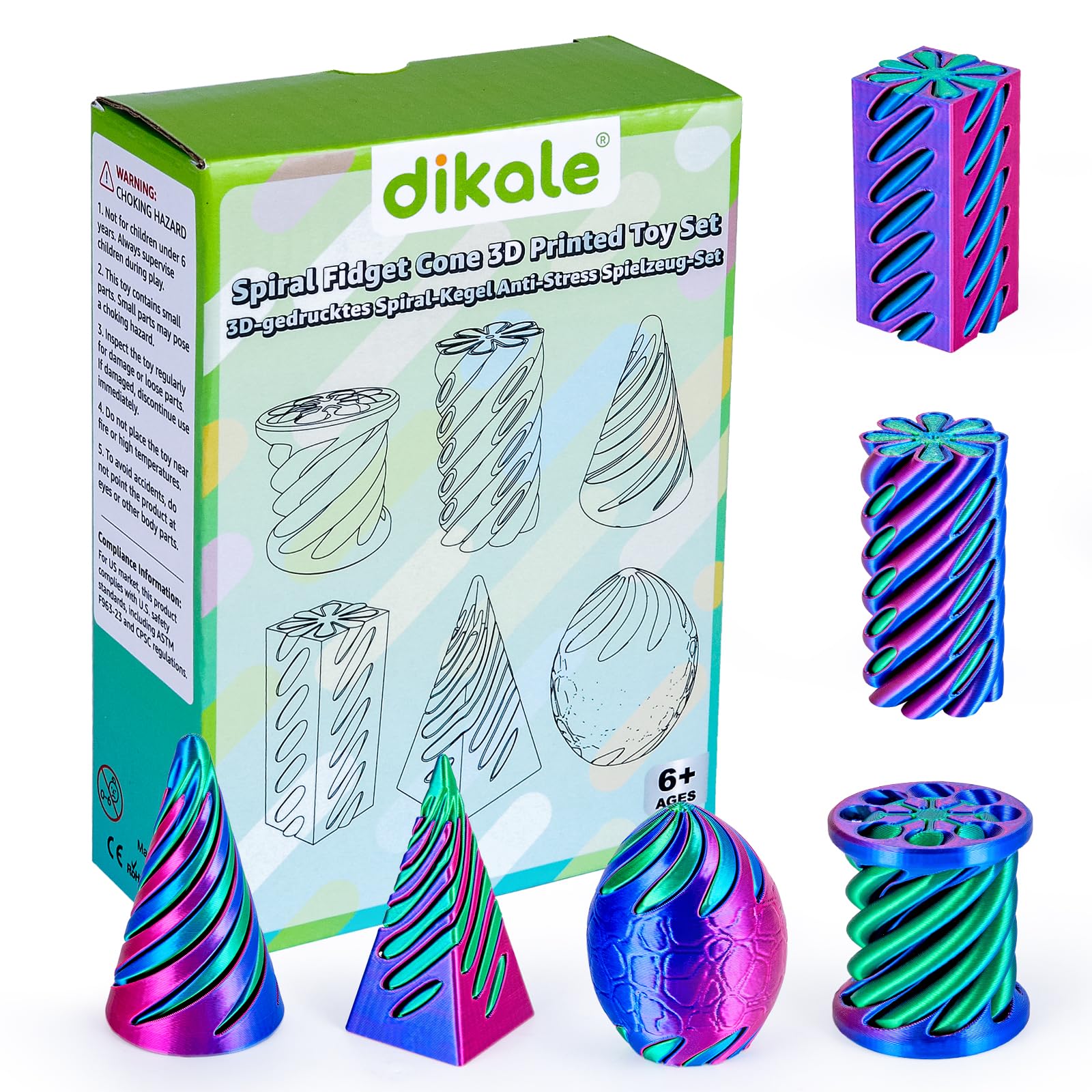 Dikale portable handheld size fits in palm for on-the-go stress relief.