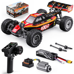 Dikavey 1/12 brushless RC car front view showing speed potential and sleek design.