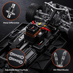 DIKAVEY chassis detail showing aluminum frame and metal drivetrain for durability
