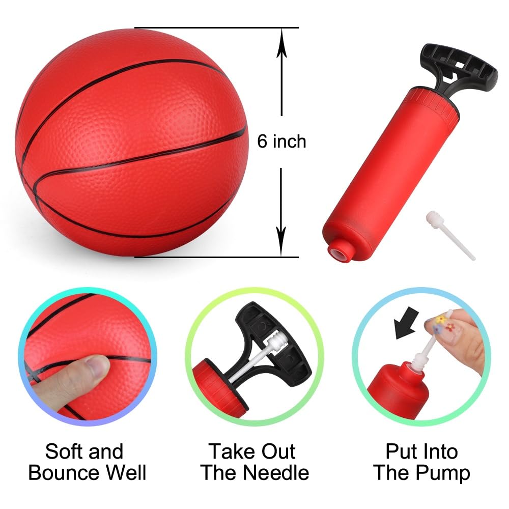 Dilabnba 6'' mini red basketball ready for pool play and family fun.