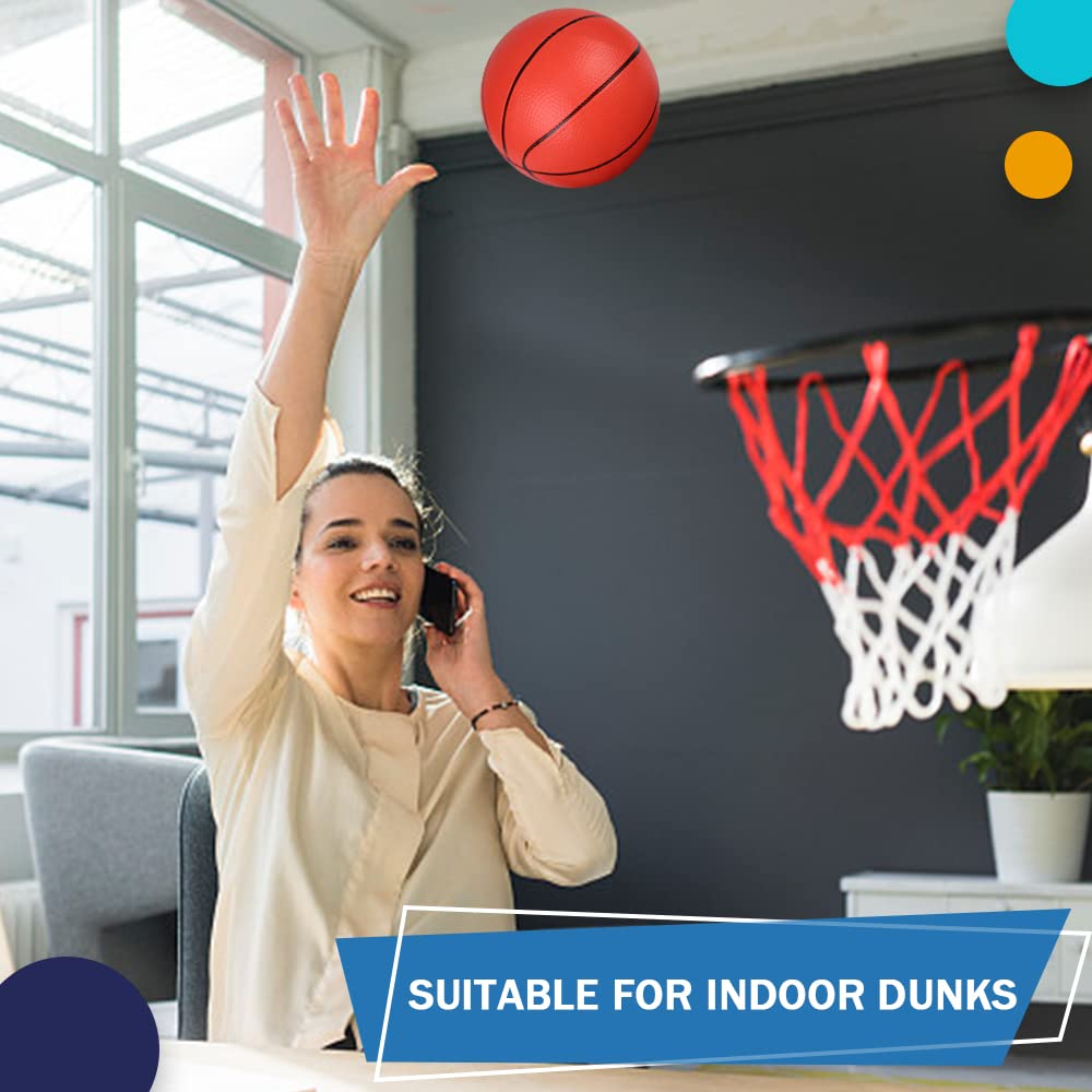 Dilabnba 6'' mini basketball from pack of red balls for family games.