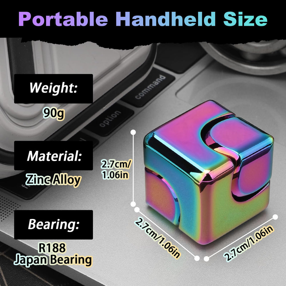 Dilabnba Infinity Cube CNC-polished metal with bearings for smooth rotation