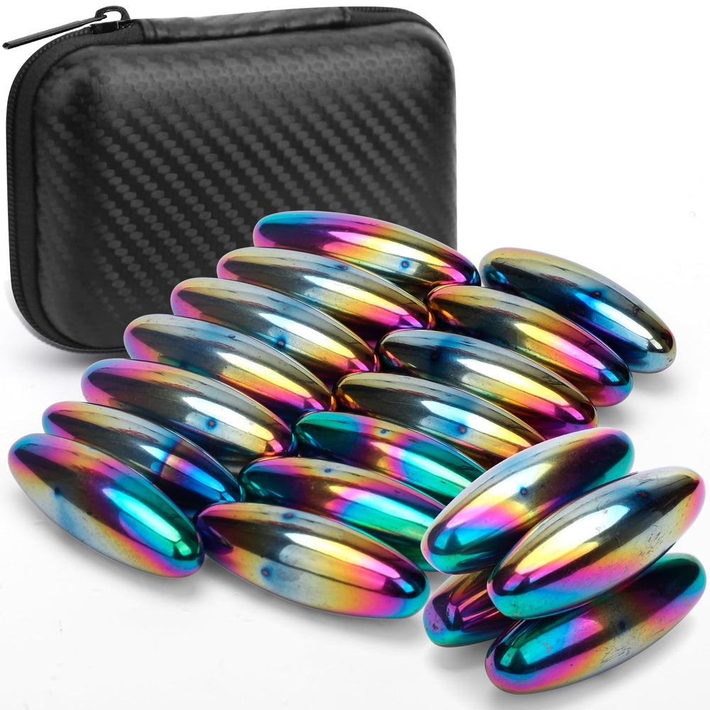 Dilabnba rattle-snakes magnetic eggs held in hand for focused fidgeting.