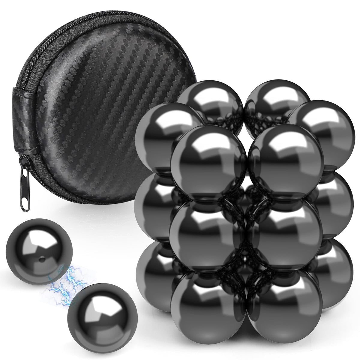 Dilabnba round hematite magnets for fidgeting and desk organization