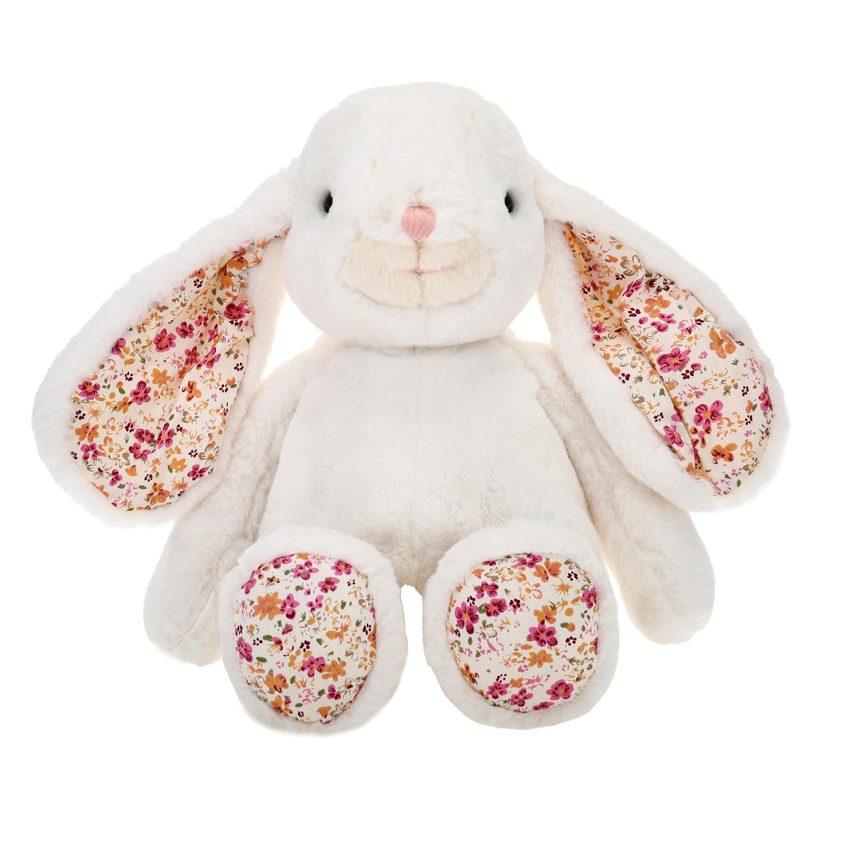 Dilly Dudu white bunny plush with silky fur, ideal for cuddles.