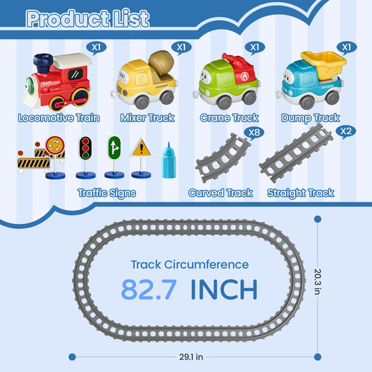 Dimoarch electric train set concrete truck with magnetic links for versatile layouts