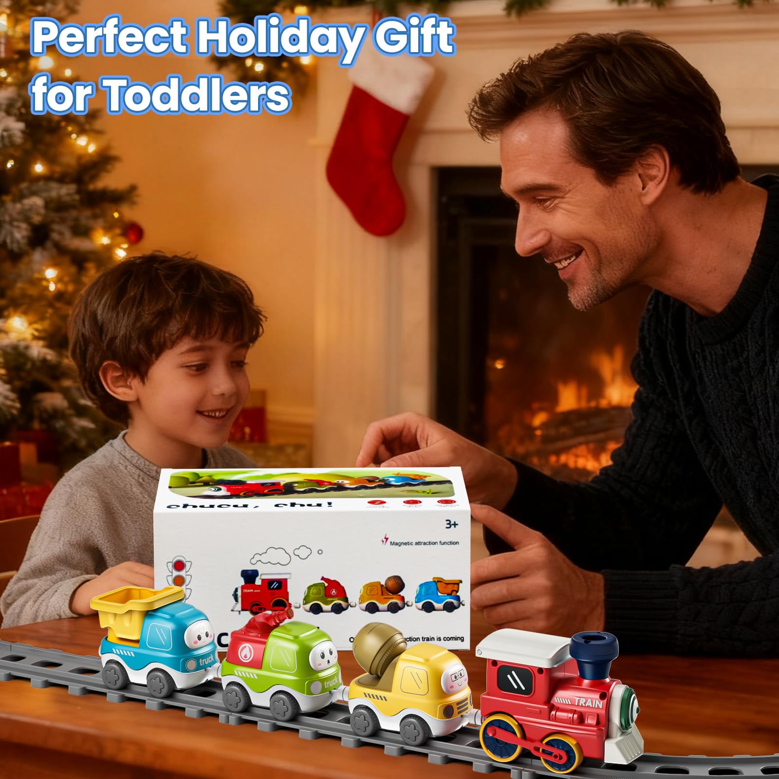 Dimoarch electric train set train with lights and sounds enhances nighttime play