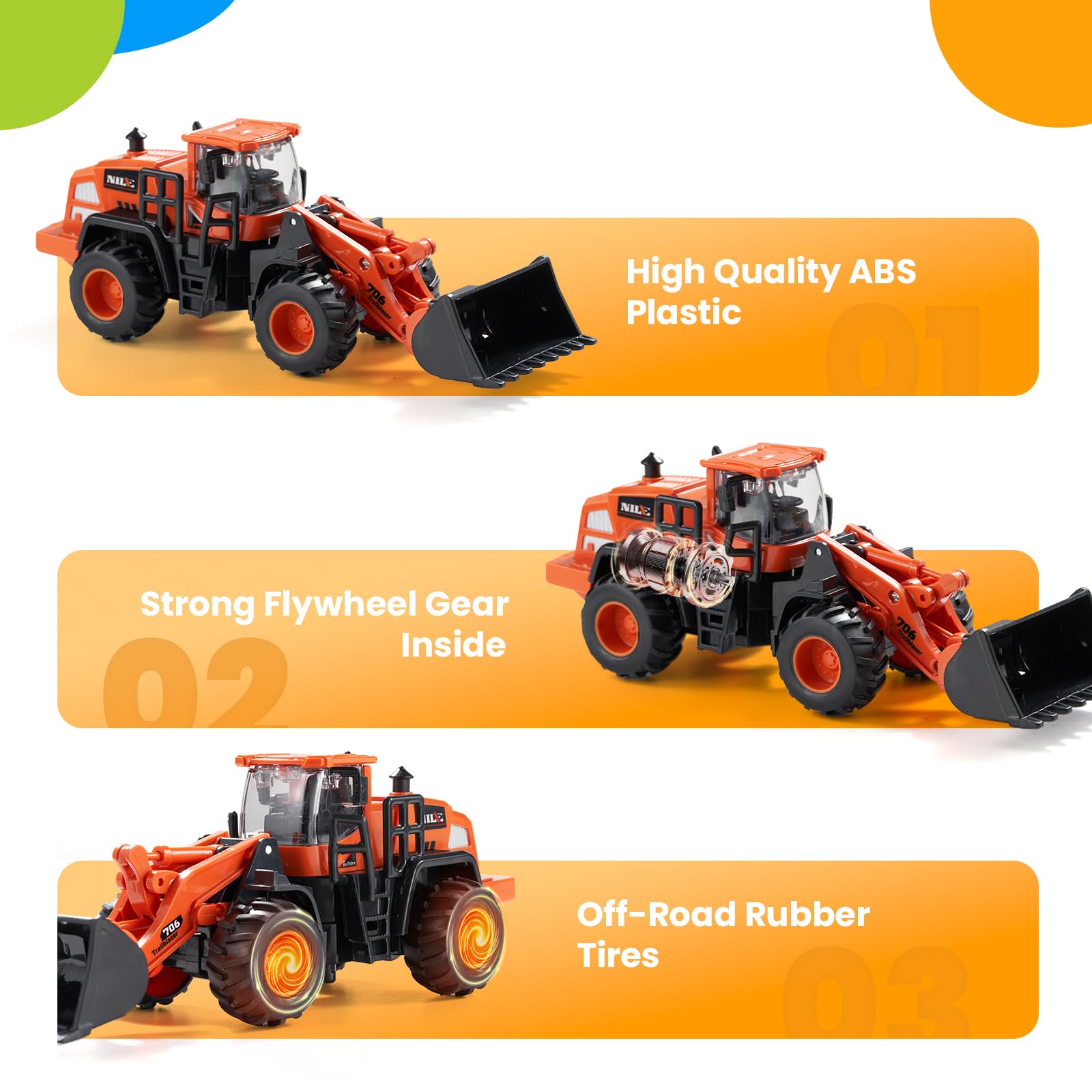 Dimoarch forklift toy truck encourages cooperative play and precise pushing.