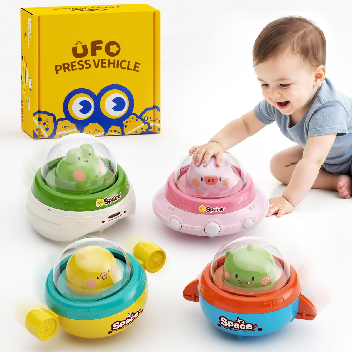 Dimoarch press-and-go rocket car boosts active play for toddlers