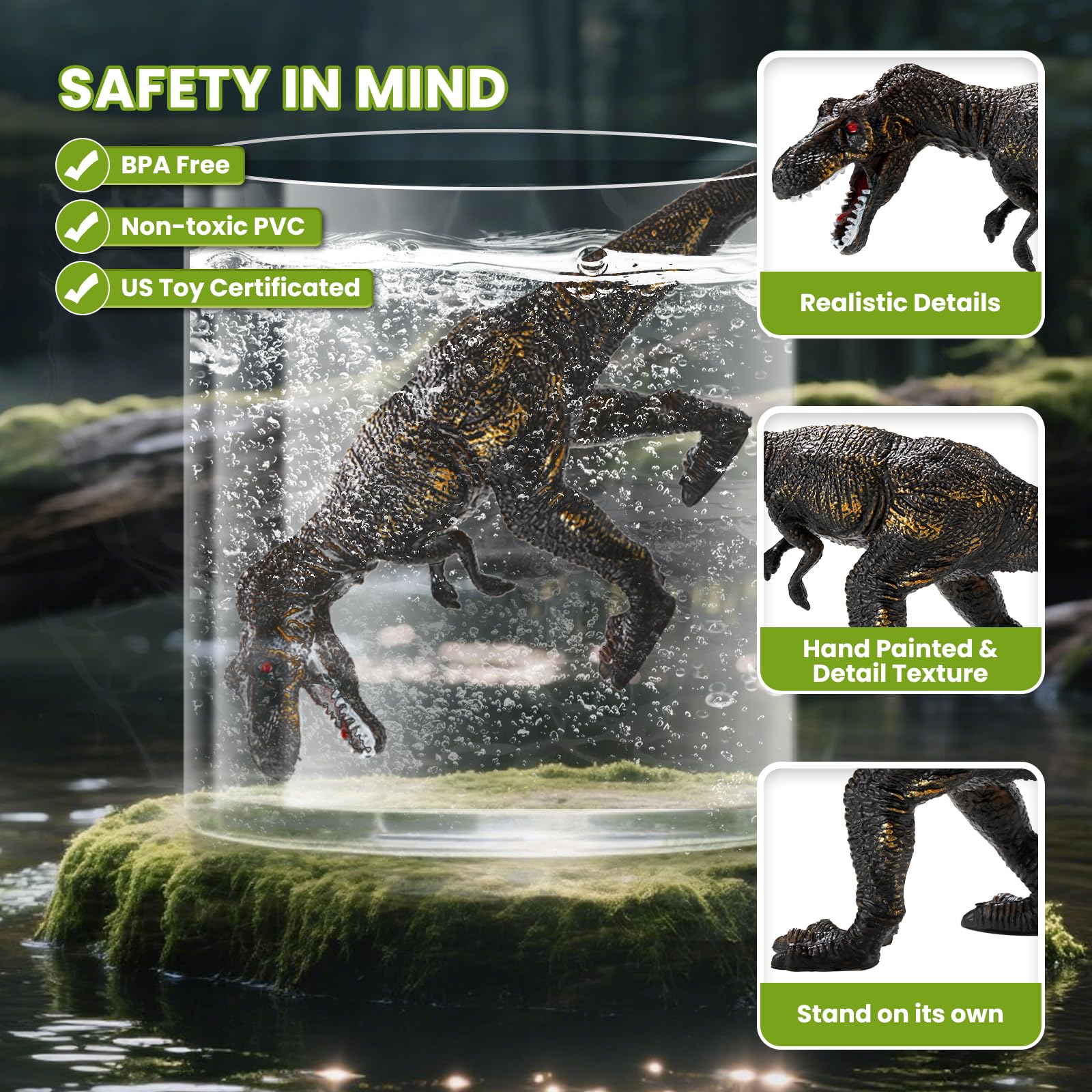 Skeletal dino figures highlight prehistoric anatomy for pretend science