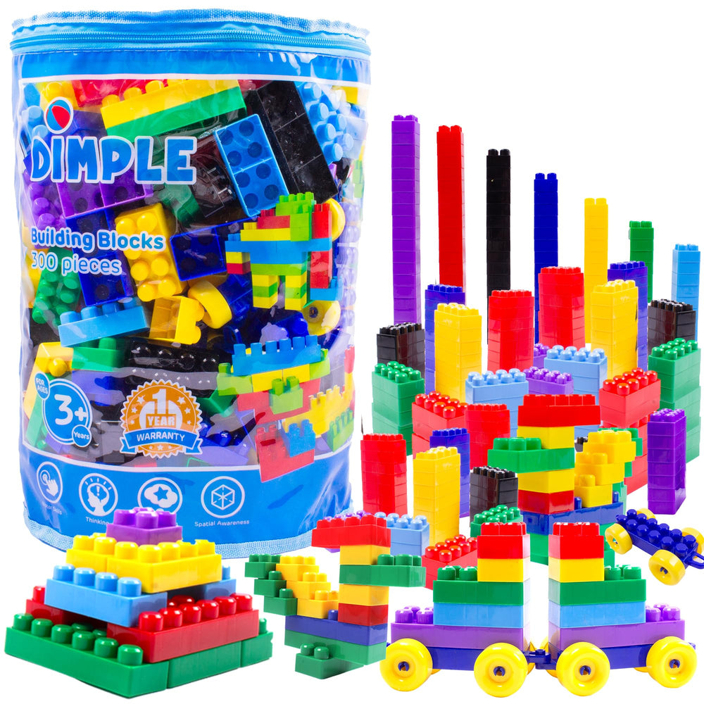 Dimple Building Blocks showing a house and car scene for imaginative play and learning