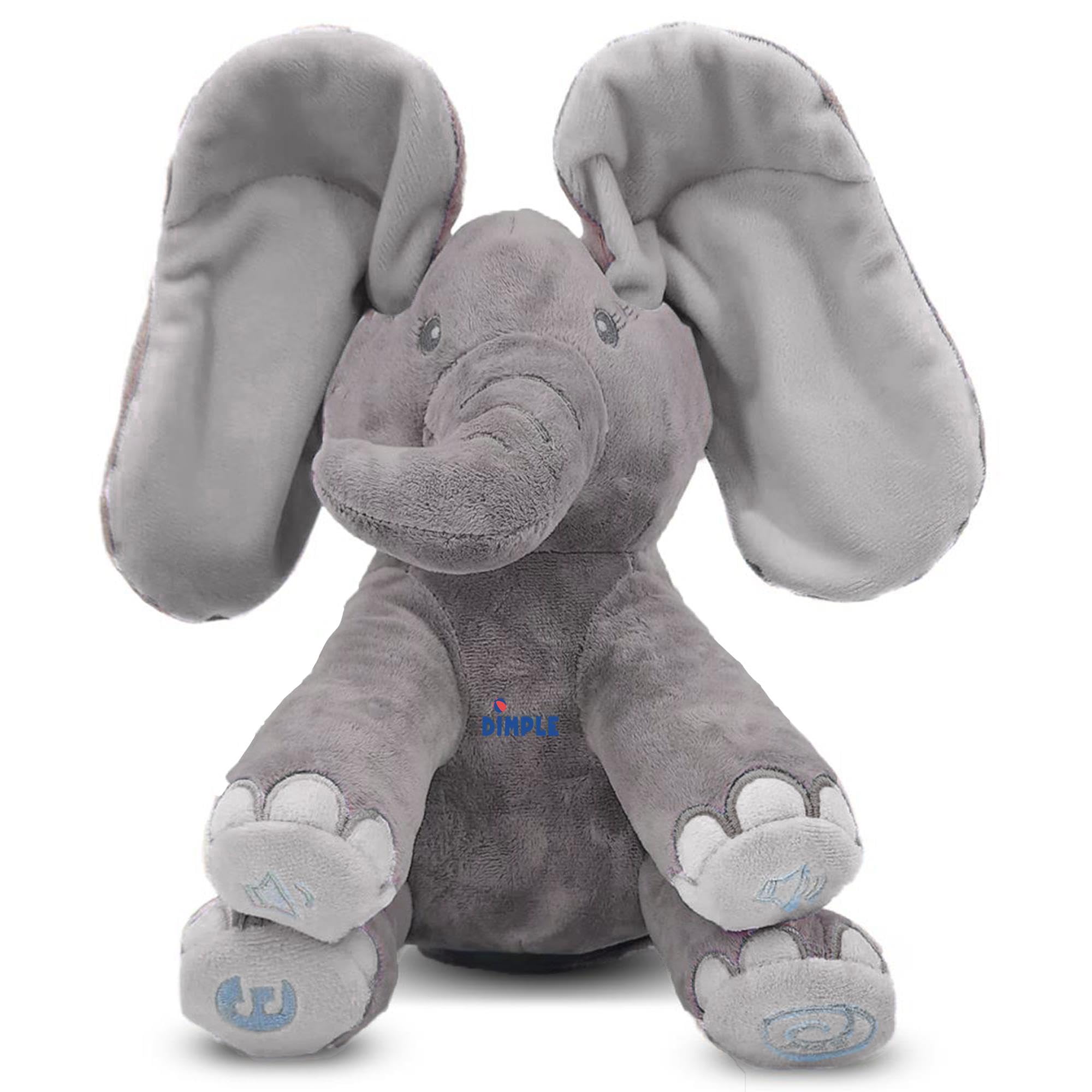 Dimple Emery elephant ears move to reveal eyes during interactive play.