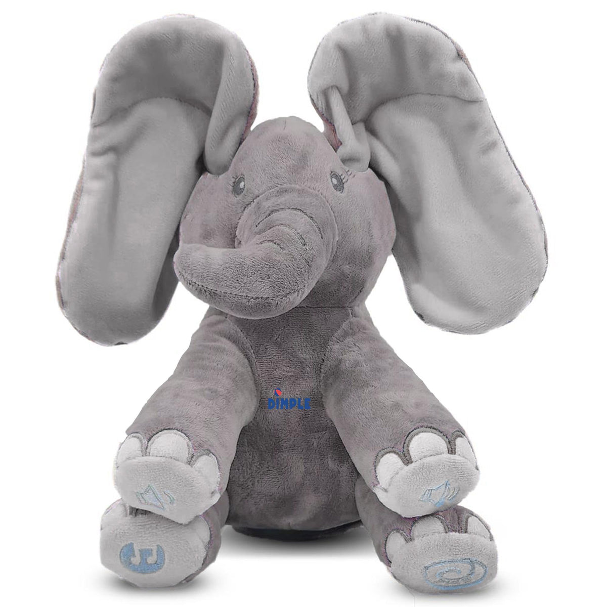 Dimple Emery elephant ears move to reveal eyes during interactive play.