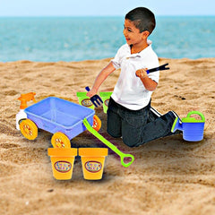 Dimple kids playing with wagon during yard adventures