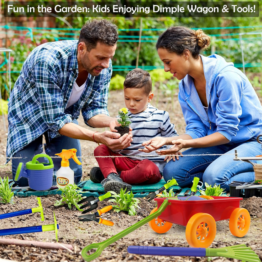 Dimple wagon with tools being moved by a child during pretend play