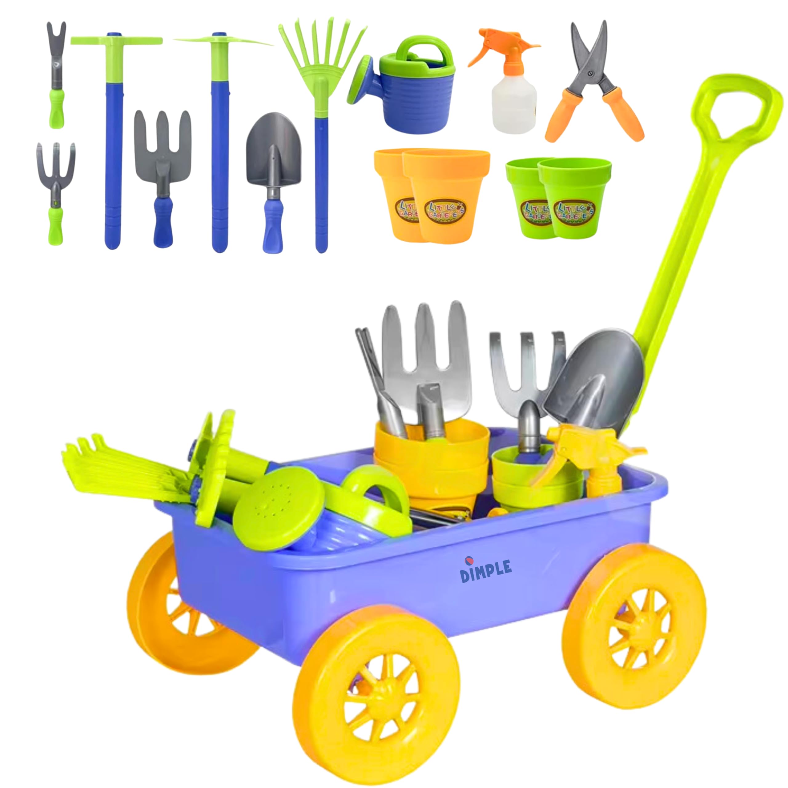 Dimple garden wagon blue, ideal for outdoor play and toy transport