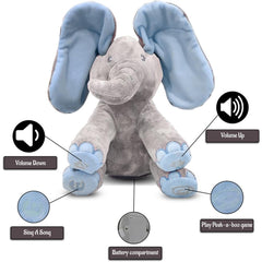 Dimple Kyle Elephant Toy soft fabric close-up highlighting cuddle-friendly texture.