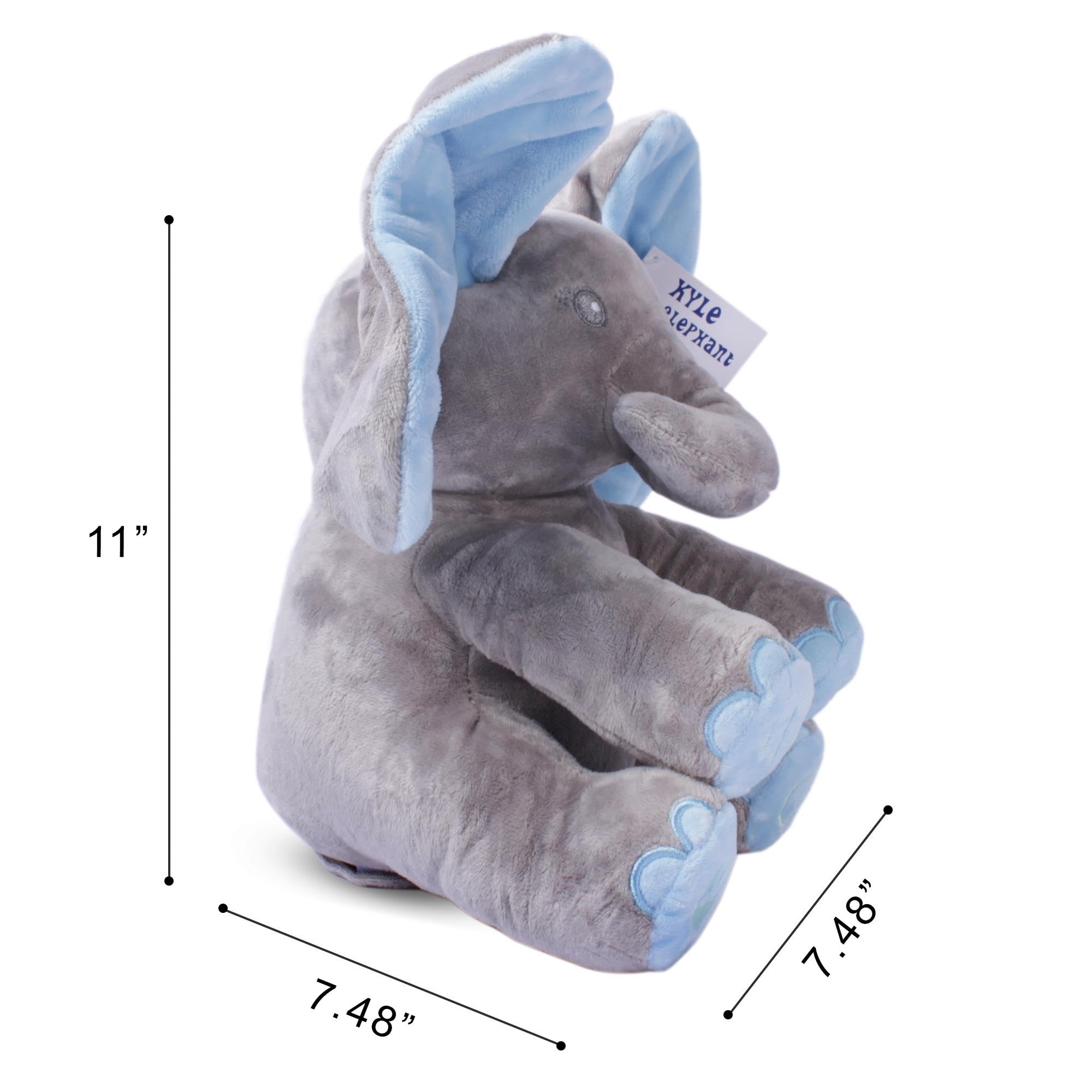 Dimple Kyle plush elephant shows ultra-soft material for cuddles