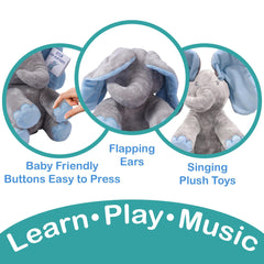 Dimple Kyle Elephant Toy volume controls enable gentle sound adjustment.