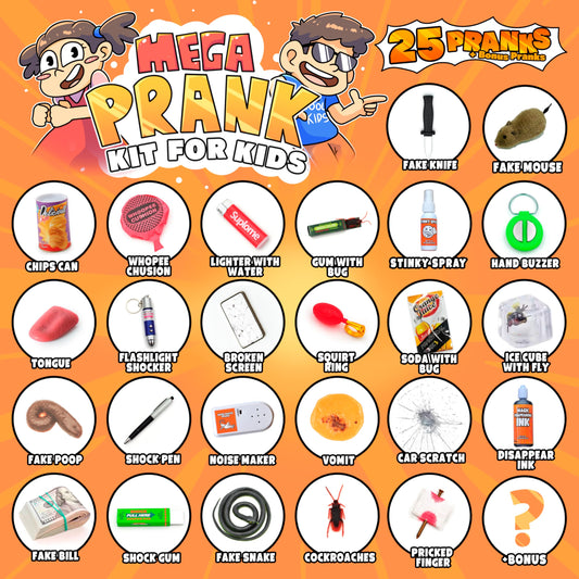 DIMROM Prank Kit gadgets closeup: quirky tools spark imaginative play and shared laughs.