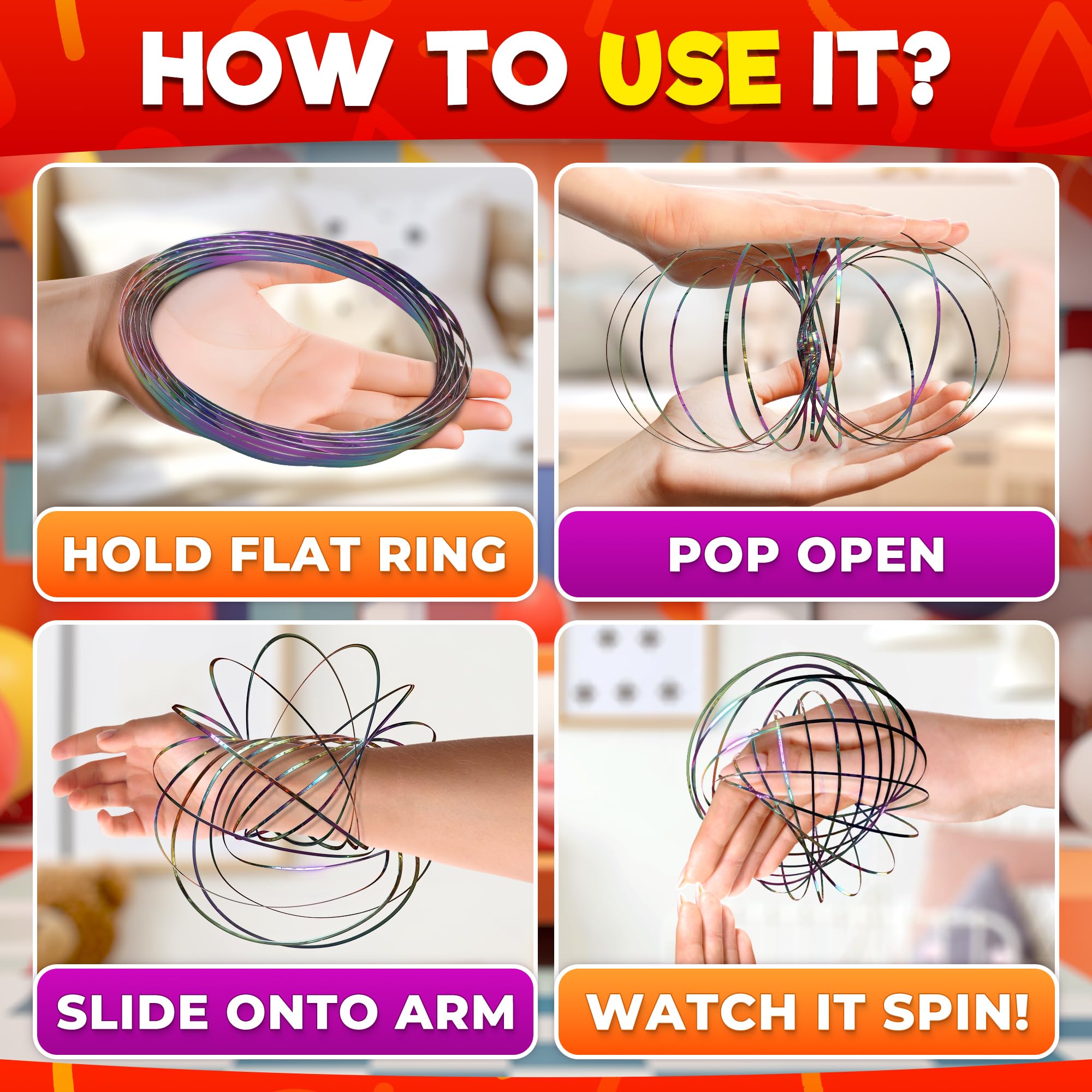 DIMROM smooth-surface fidget ring provides a satisfying glide for focused play.
