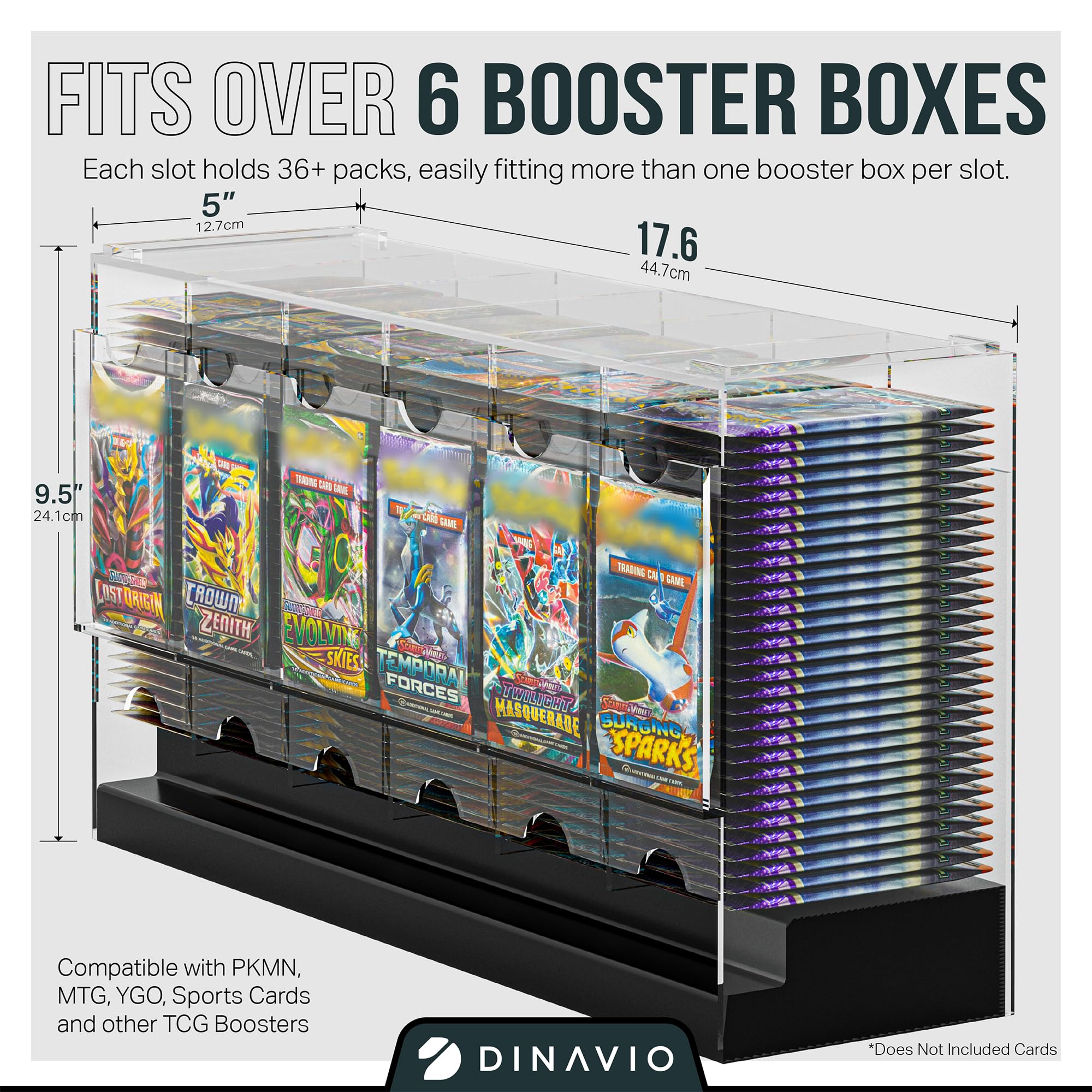 Dinavio Crafthouse clear acrylic body, showcasing boosters for quick visibility and selection.