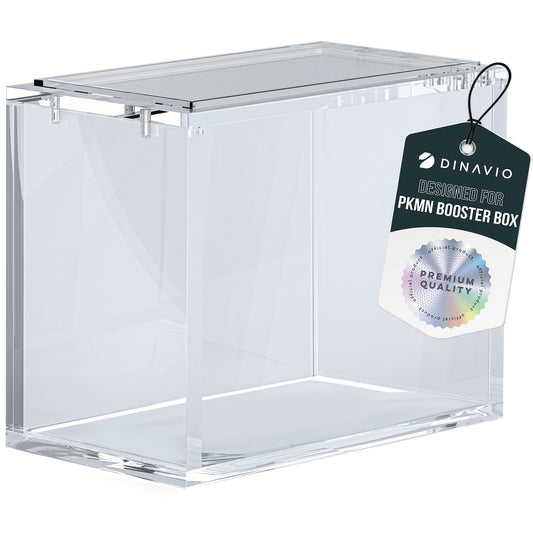 Dinavio Crafthouse PKMN booster box case front view with crystal-clear acrylic for display