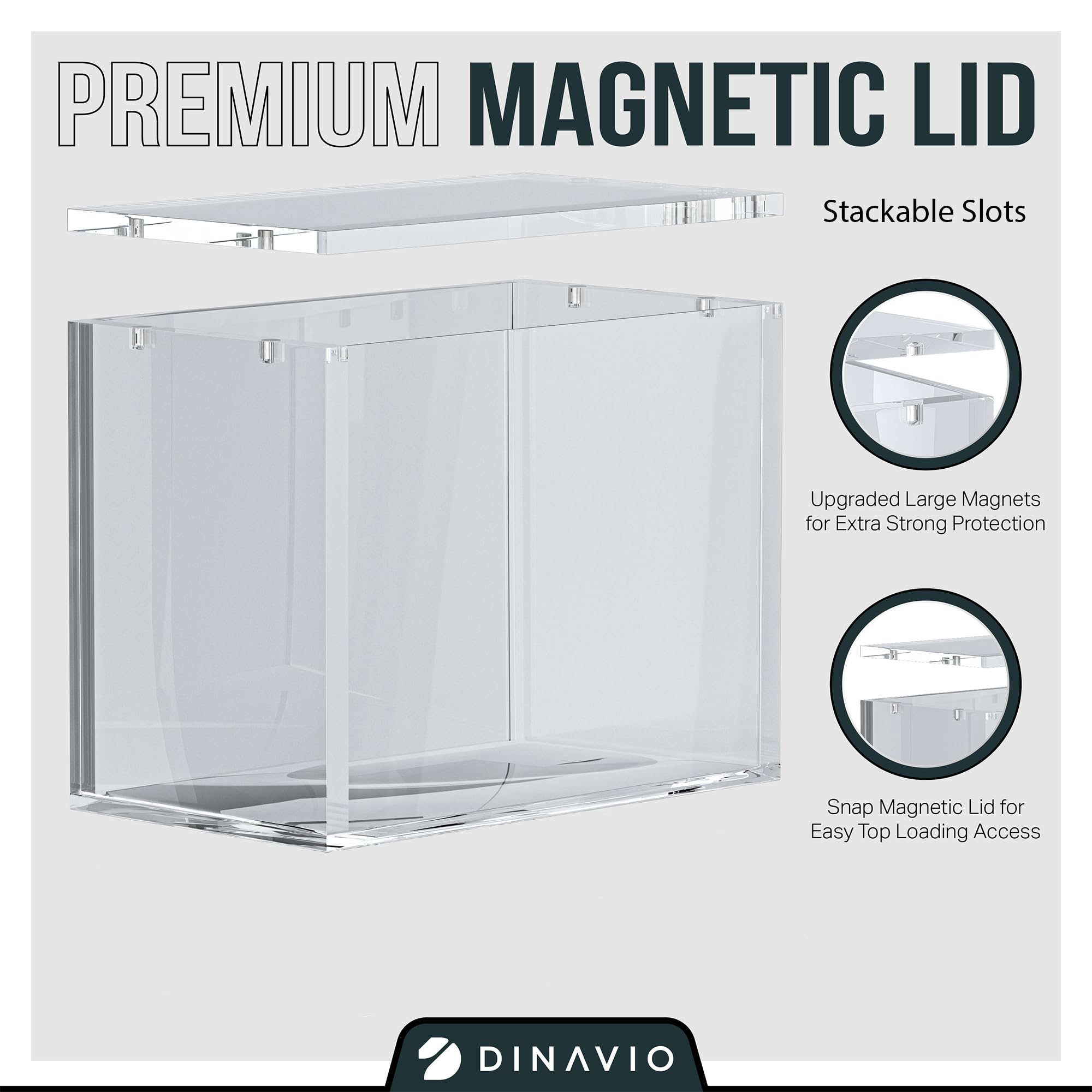 Dinavio Crafthouse PKMN booster box case shows precise 5.4 by 3 by 4.8 inches interior