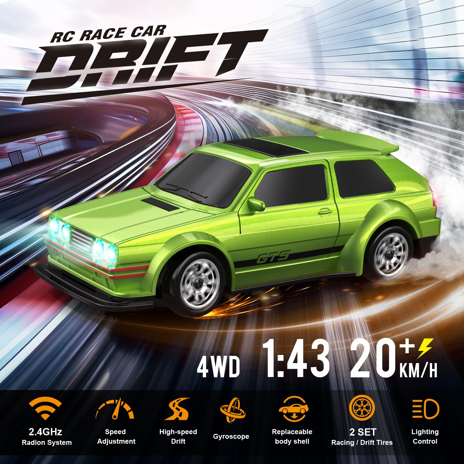 Dingdongwu gyro-stabilized drift car demonstrates automatic balance during drifts