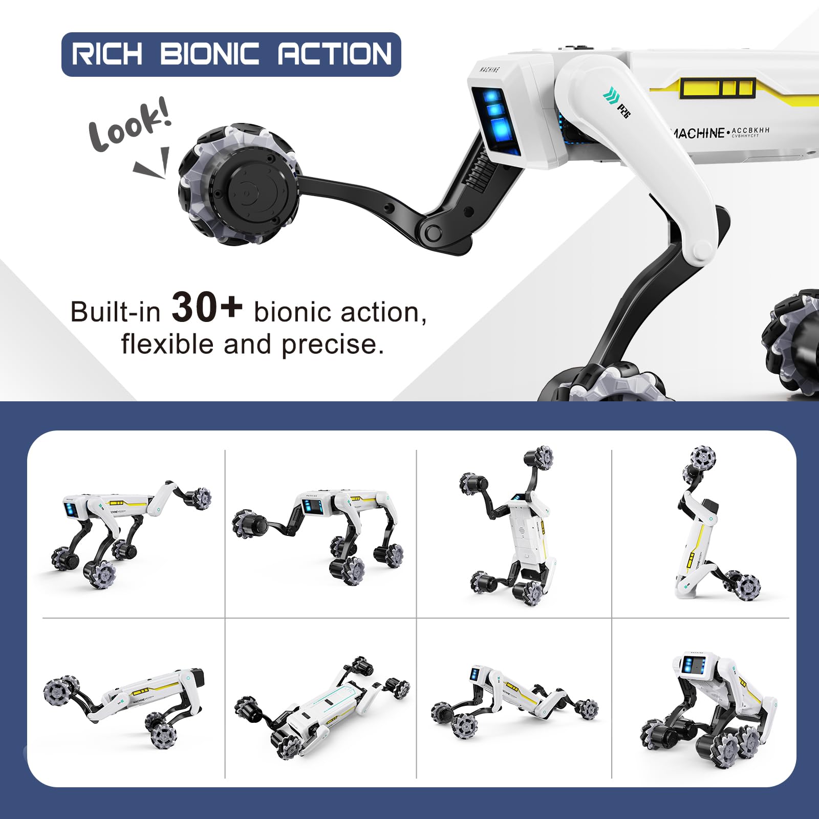 Dingdongwu Smart Robot Dog controlled by voice, remote, or programming.