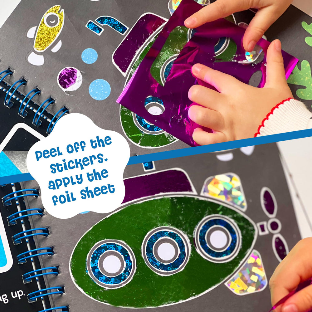 DINO MINI Foil4Fun travel activity kit for kid-friendly entertainment on the go.
