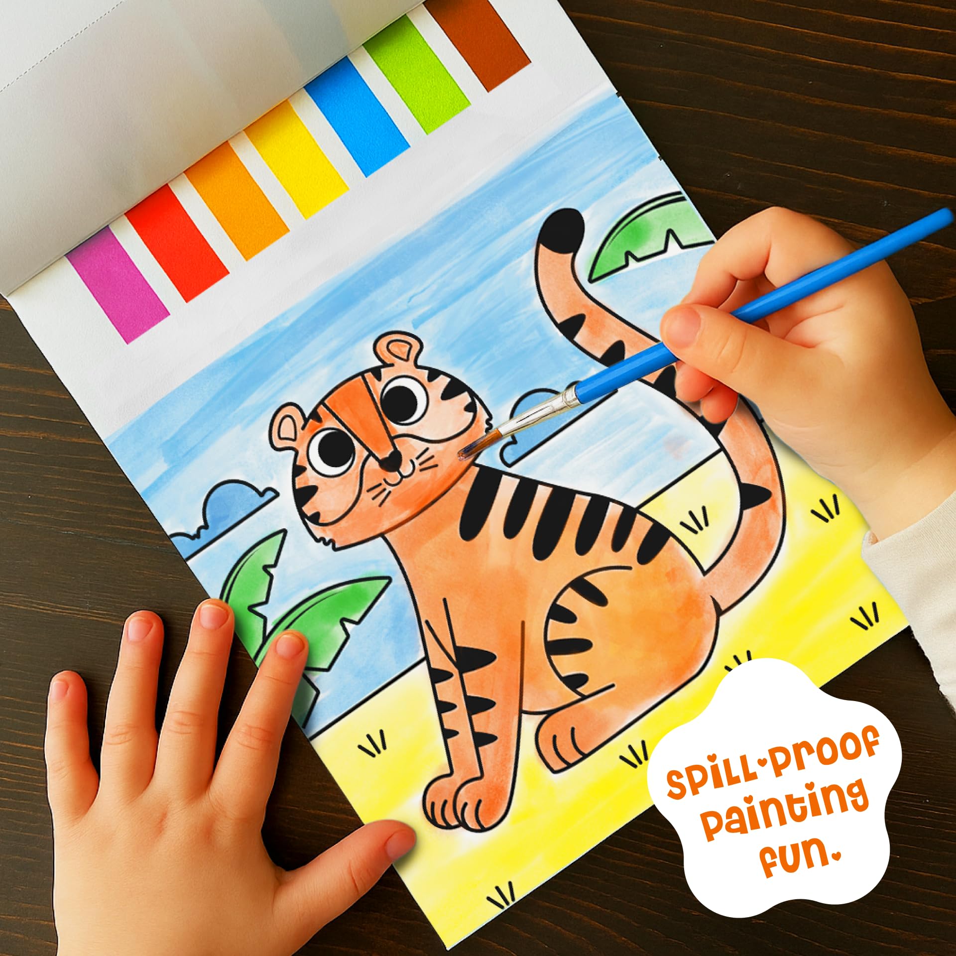 DINO MINI seven-color blocks highlight vibrant hues for creative coloring sessions.