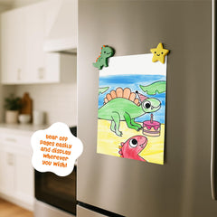 DINO MINI spill-proof painting set reduces mess while kids explore colors.
