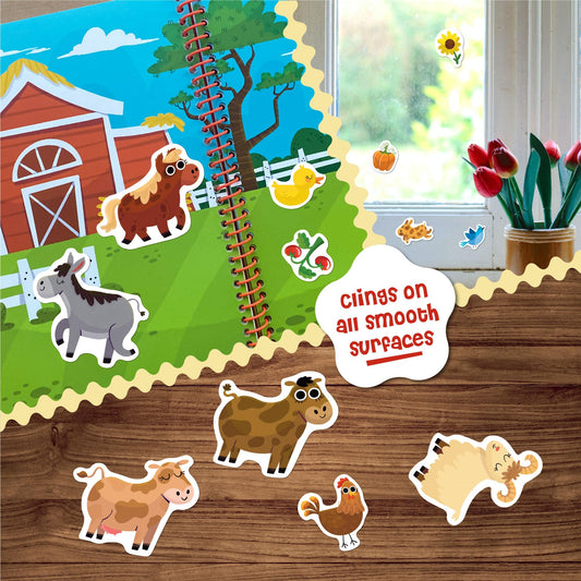 DINO MINI Stick4Ever Farm jelly stickers pack designed for reuse.