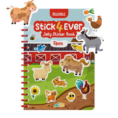 DINO MINI Stick4Ever Farm sticker book cover shown for travel-friendly play.