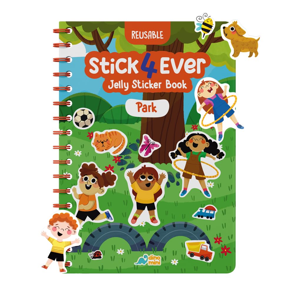 DINO MINI Stick4Ever Jelly Sticker Book cover, durable and travel-ready