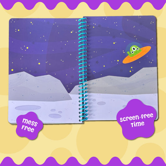 Dino Mini Stick4Ever jelly stickers – space theme, washable and reusable for toddlers.