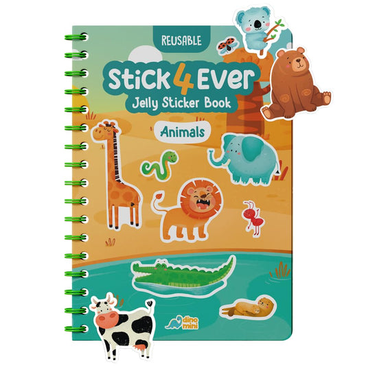 Dino Mini Stick4Ever jelly stickers on an open scene for playful exploration