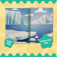 Child places stickers on a car window for travel fun with Dino Mini Stick4Ever