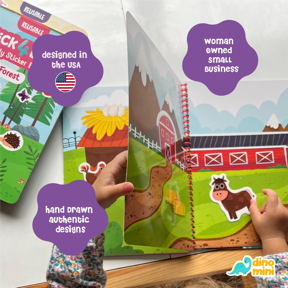 DINO MINI Stick4Ever spiral-bound book with sturdy pages.