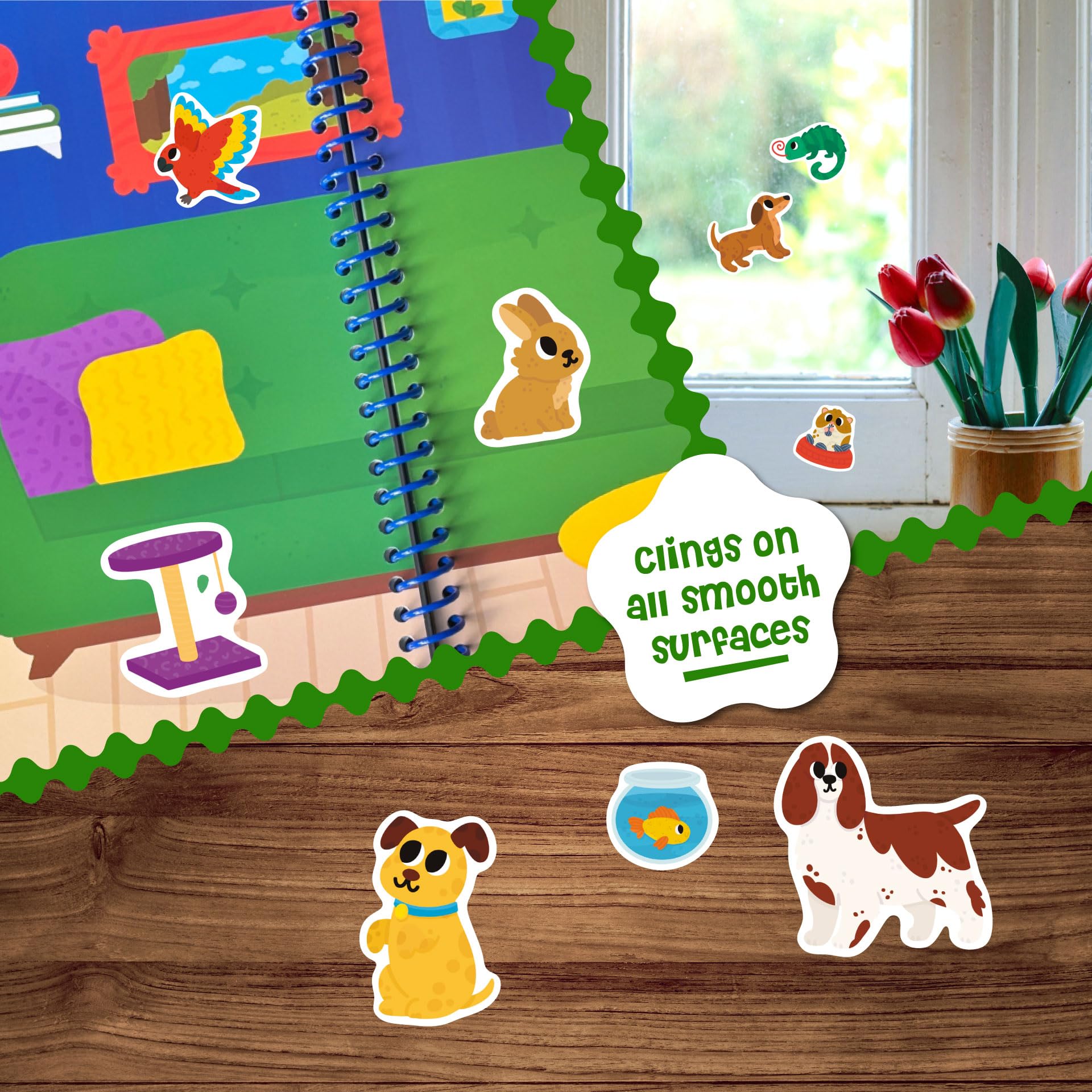 DINO MINI Stick4Ever waterproof stickers being washed after use for quick cleanups.